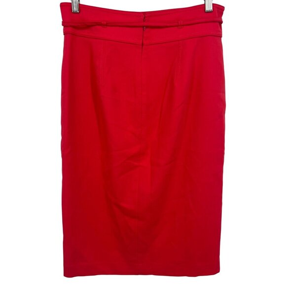 Ann Taylor Skirt Women Size 10 Midi Hot Pink Raon Stretch Tie Waist Casual New - Picture 5 of 9